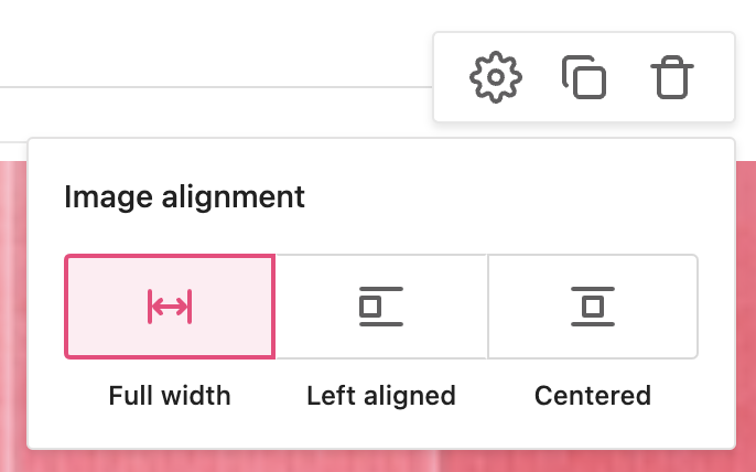 Full width example in the image settings