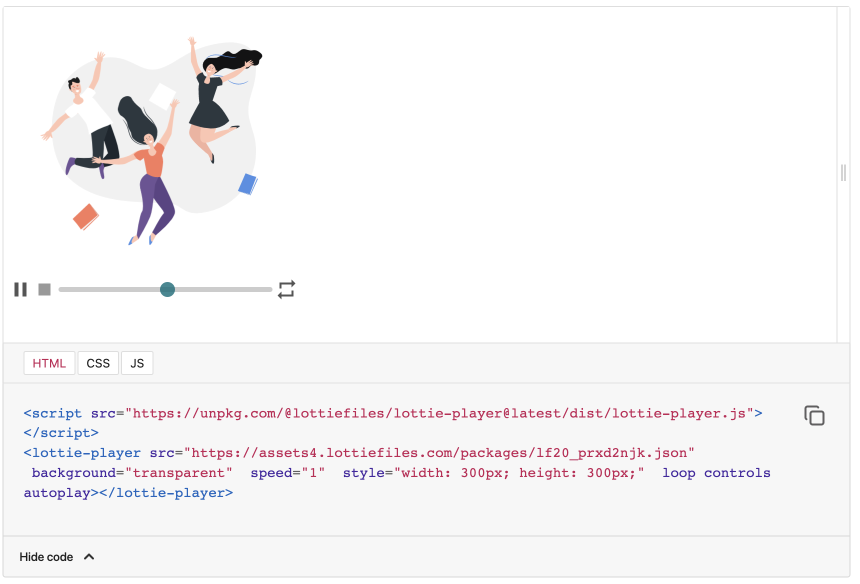 Lottie animation example