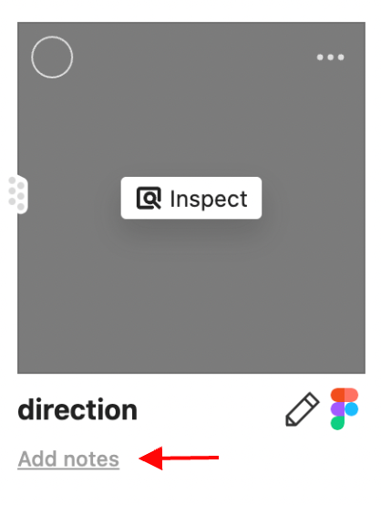 Arrow pointing to Add notes for icon