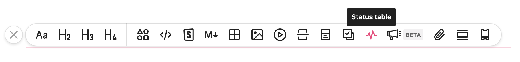 Create a status table