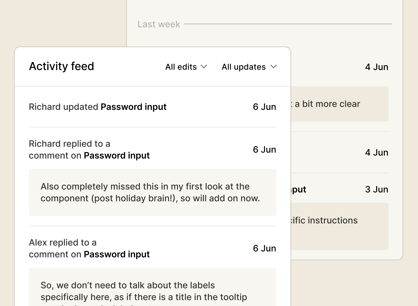 Activity Feedslider